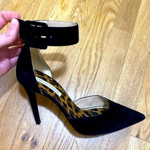 Diane Von Furstenberg Buckie Black Ankle-Strap Pump